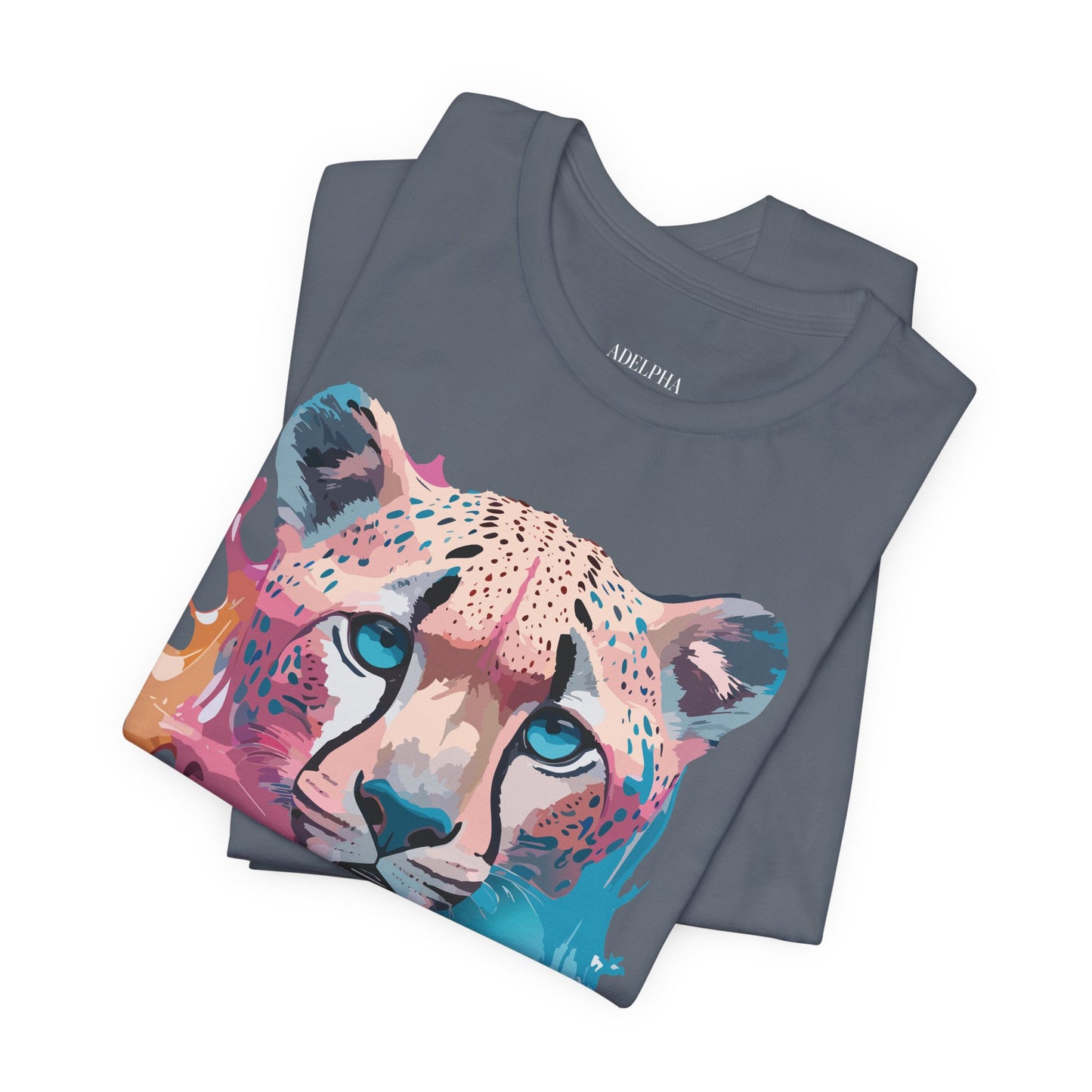 Natural Cotton Tee Shirt with Cheetah