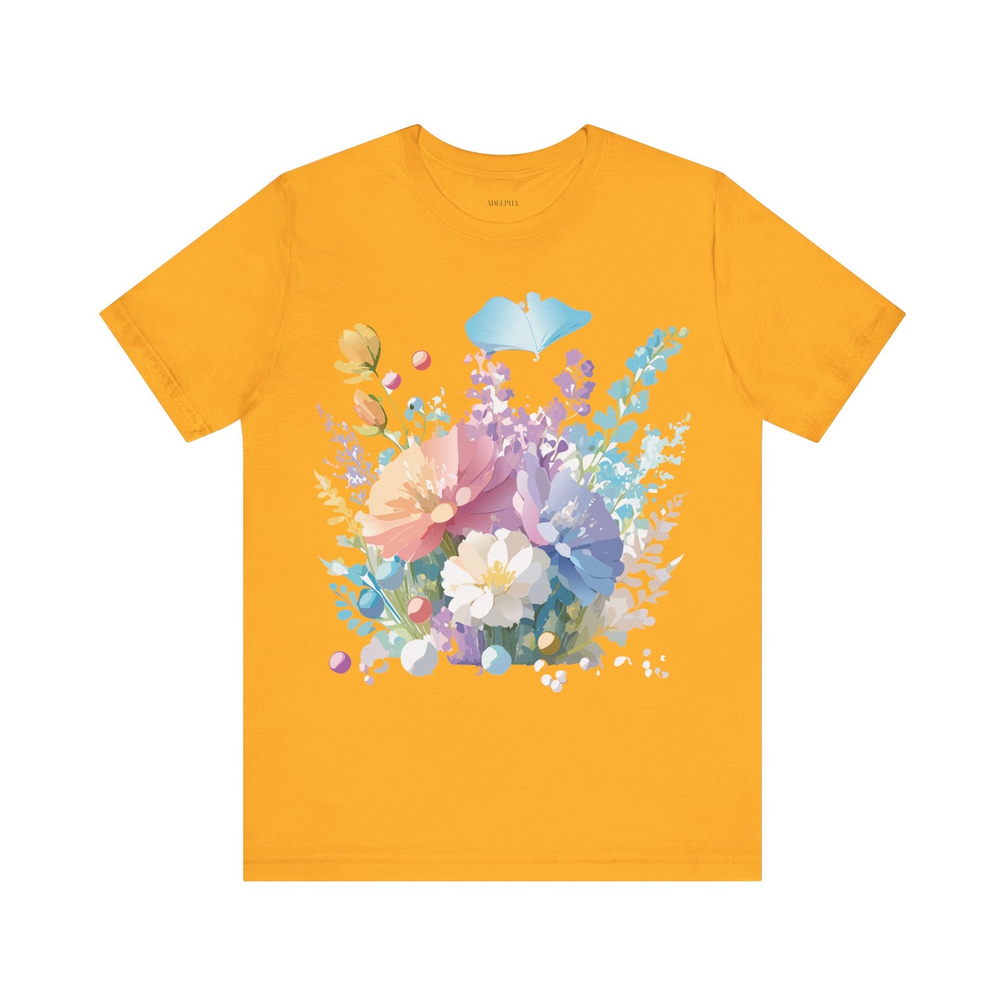 T-shirt en coton naturel avec fleurs