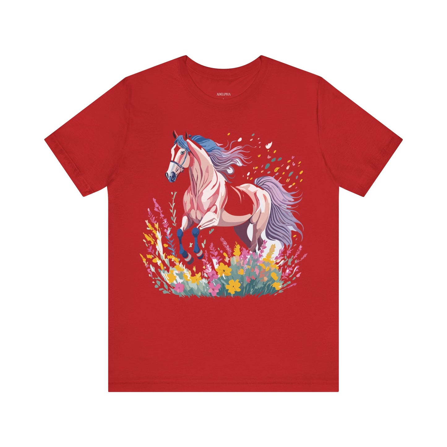 Natural Cotton Tee Shirt with Horse