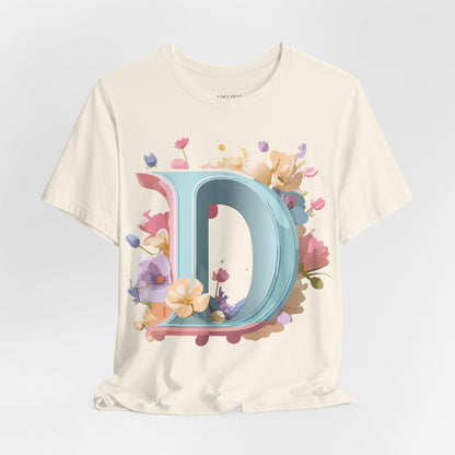 Natural Cotton Tee Shirt - Letters Collection - D Printify