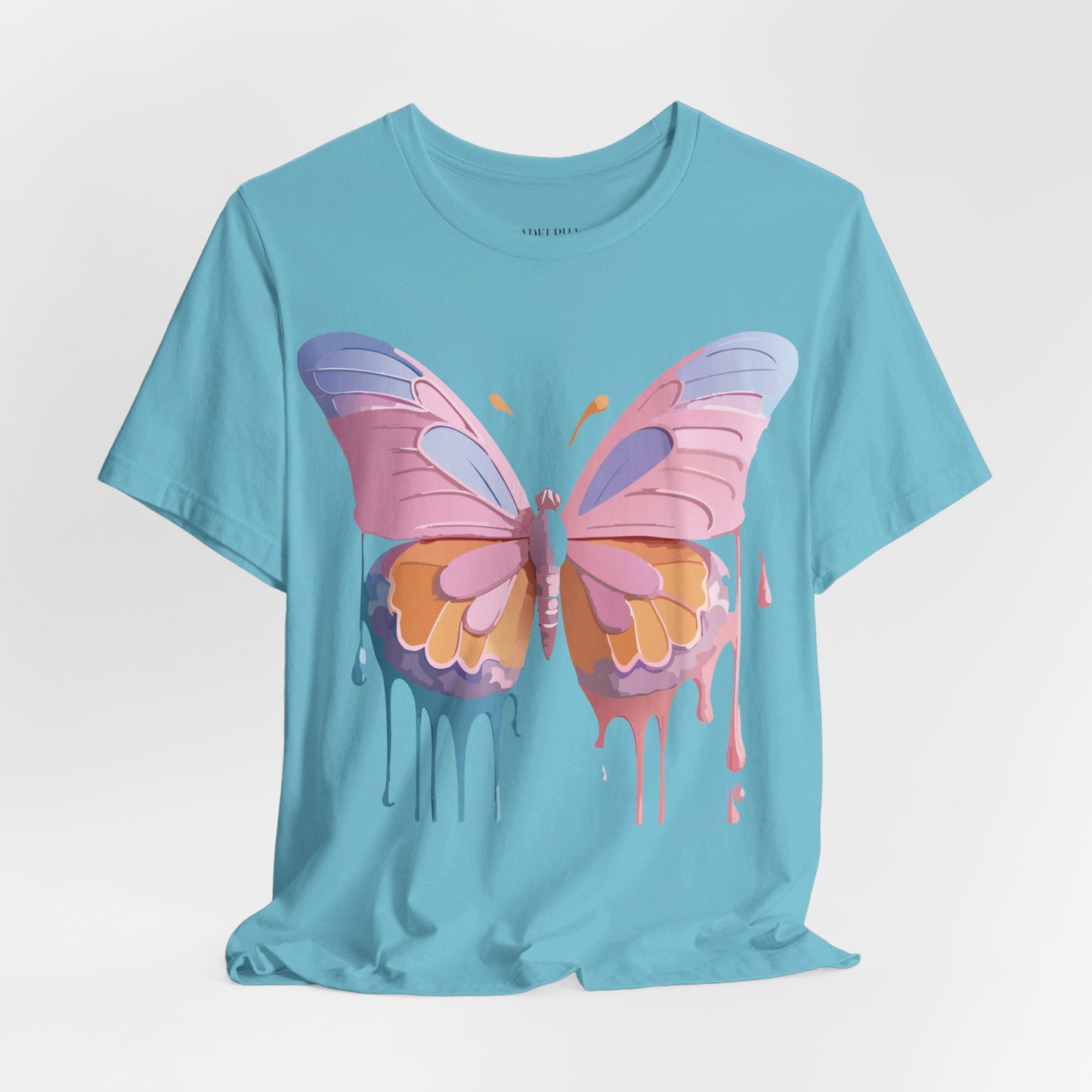 Natural Cotton Tee Shirt with Butterfly