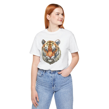 Wild Tiger Face Graphic T-Shirt Unisex Cotton Animal Design Wildlife Tee 1