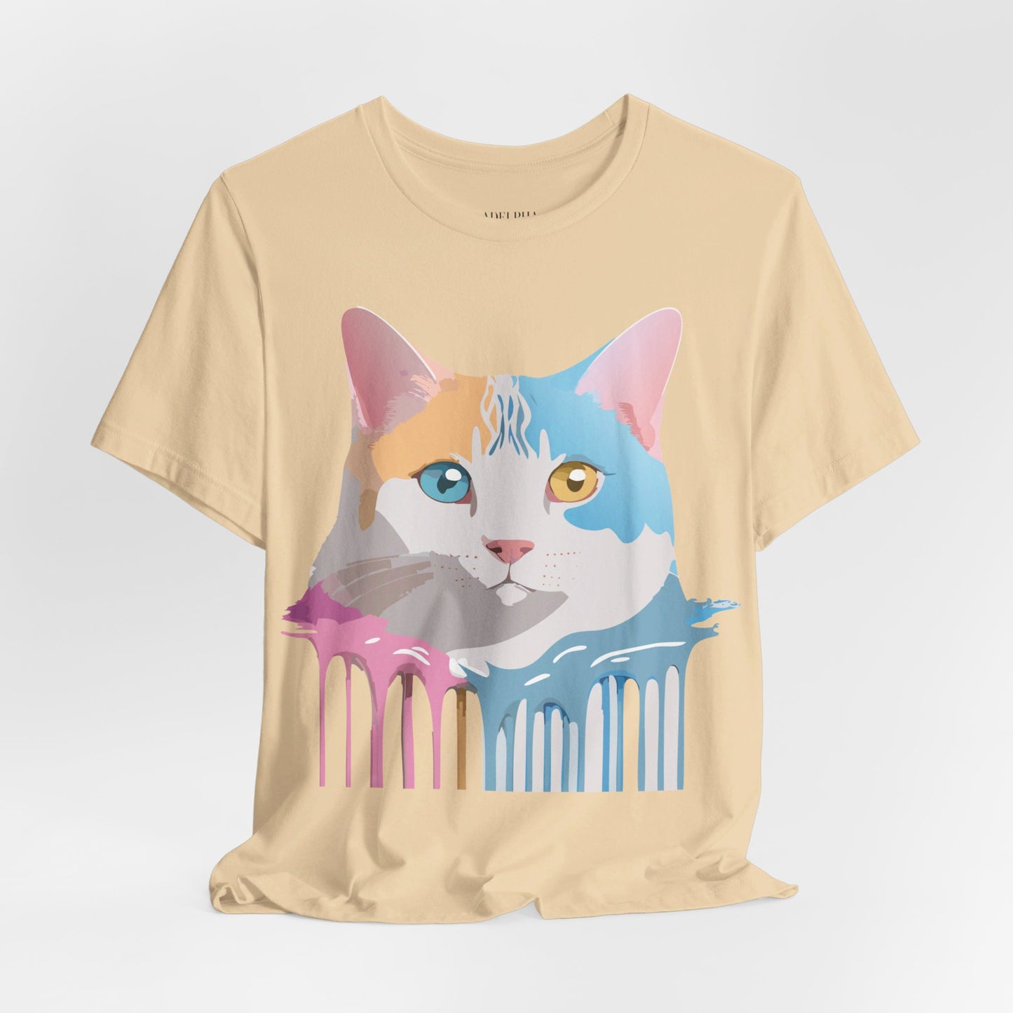 T-Shirt aus natürlicher Baumwolle mit Katze