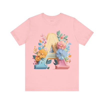 Natural Cotton Tee Shirt - Letters Collection - A Printify