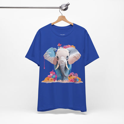 Natural Cotton Tee Shirt with Elephant Printify