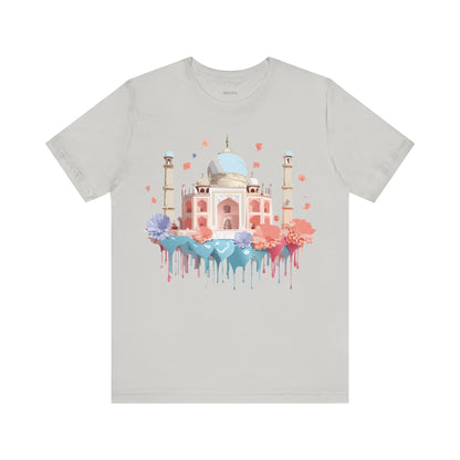 Natural Cotton Tee Shirt - Taj Mahal, India Printify