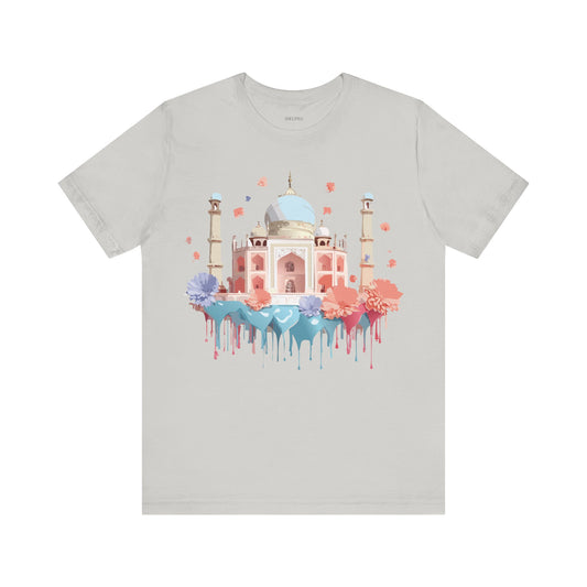 Natural Cotton Tee Shirt - Taj Mahal, India