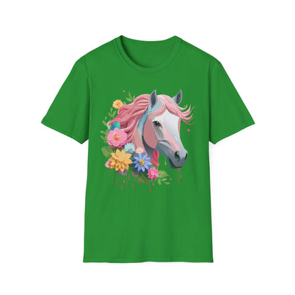 Unisex Horse Shirt Softstyle Cotton Tee With Animal Print Design