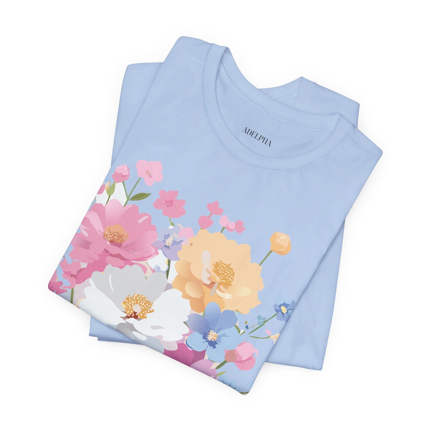 T-shirt en coton naturel avec fleurs