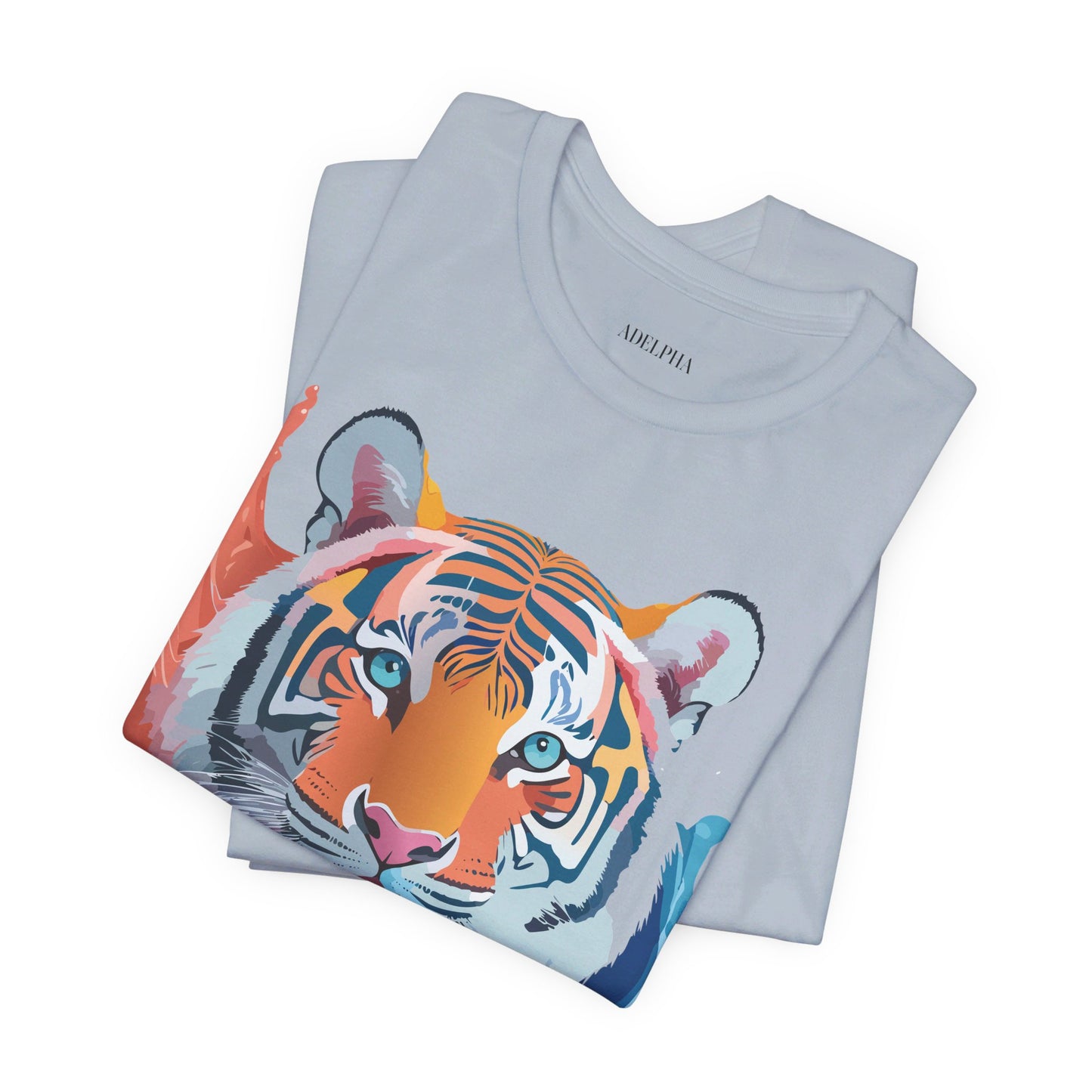 Natural Cotton Tee Shirt with Tiger