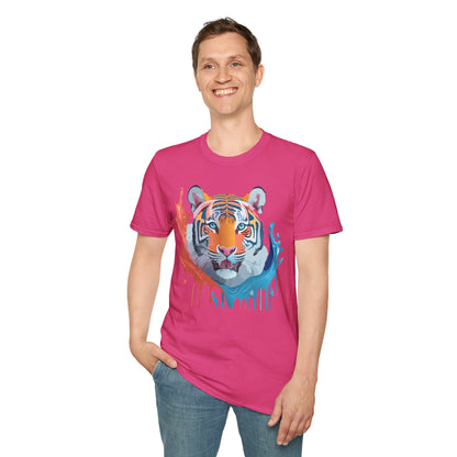Unisex Tiger Tee Gildan Softstyle Animal Print Shirt Ring Spun Cotton