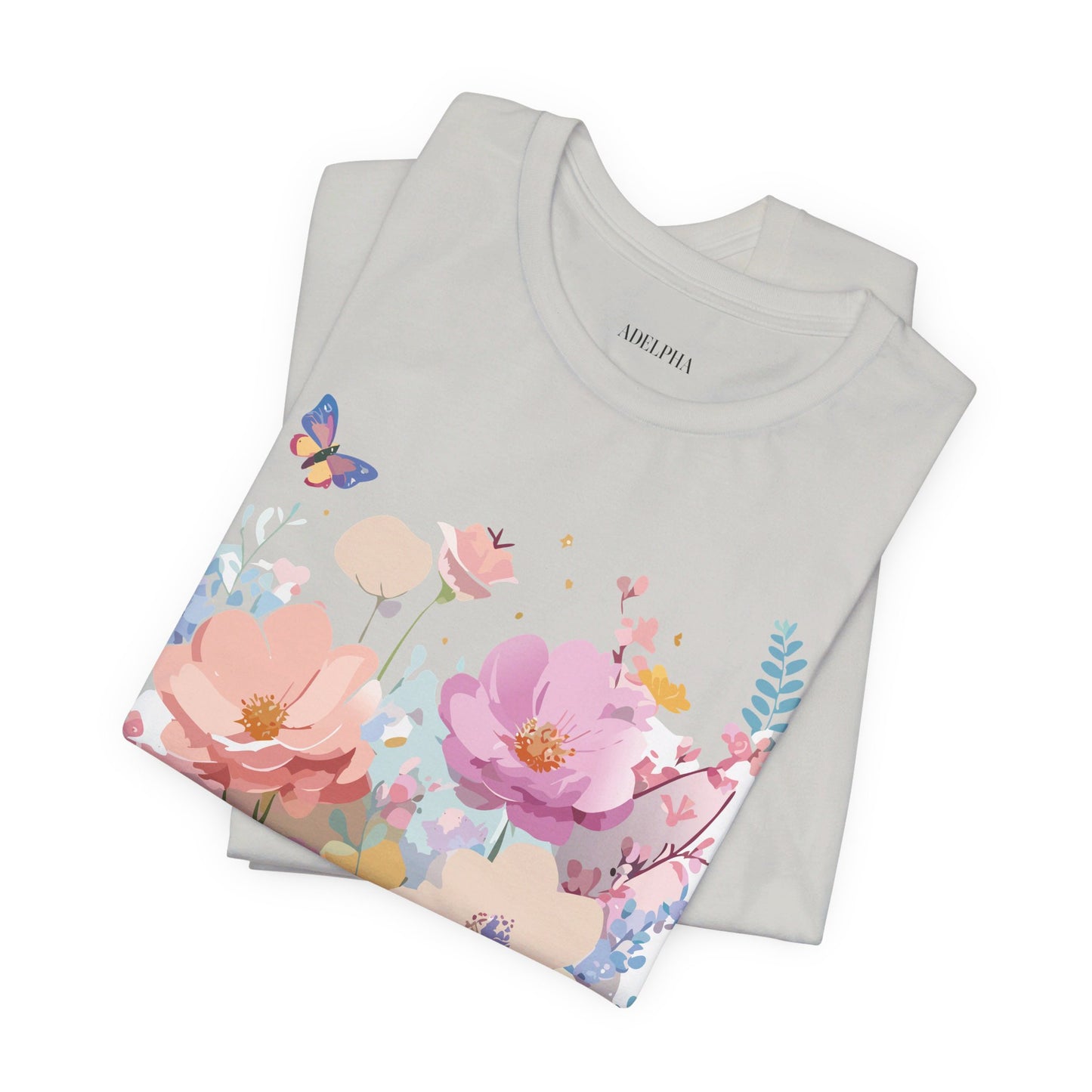 T-Shirt aus natürlicher Baumwolle mit Blumen