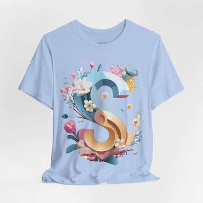 Natural Cotton Tee Shirt - Letters Collection - S Printify