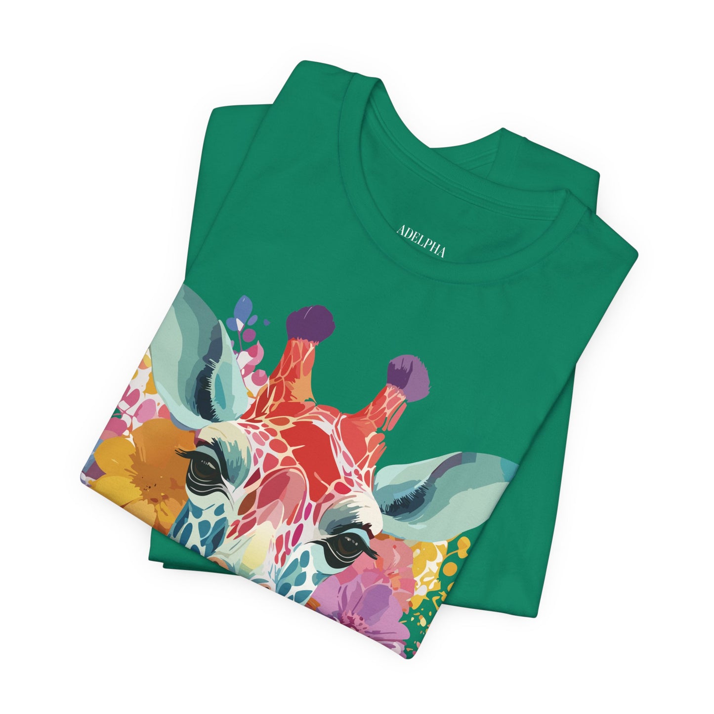 Natural Cotton Tee Shirt with Giraffe