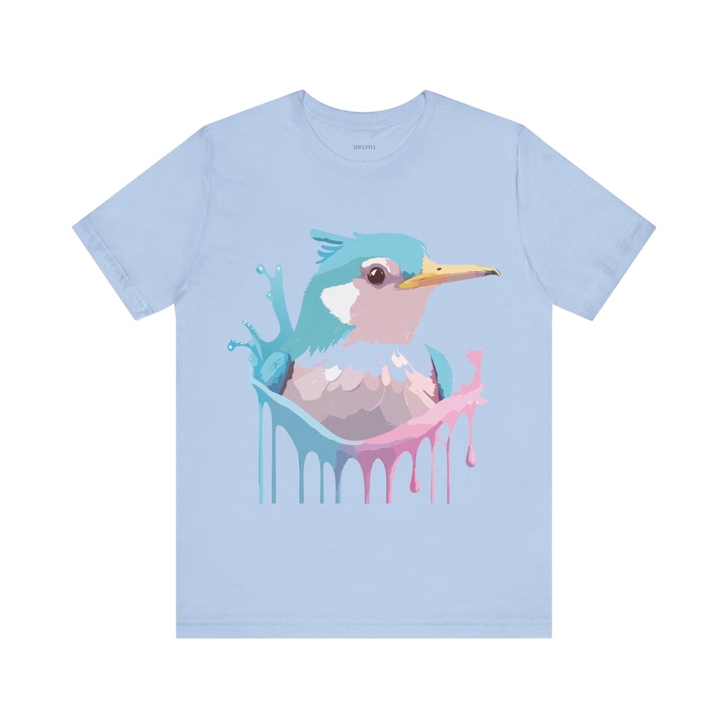 Natural Cotton Tee Shirt with Bird