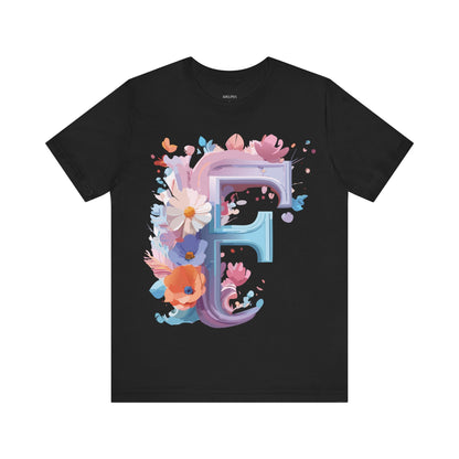 Natural Cotton Tee Shirt - Letters Collection - F Printify