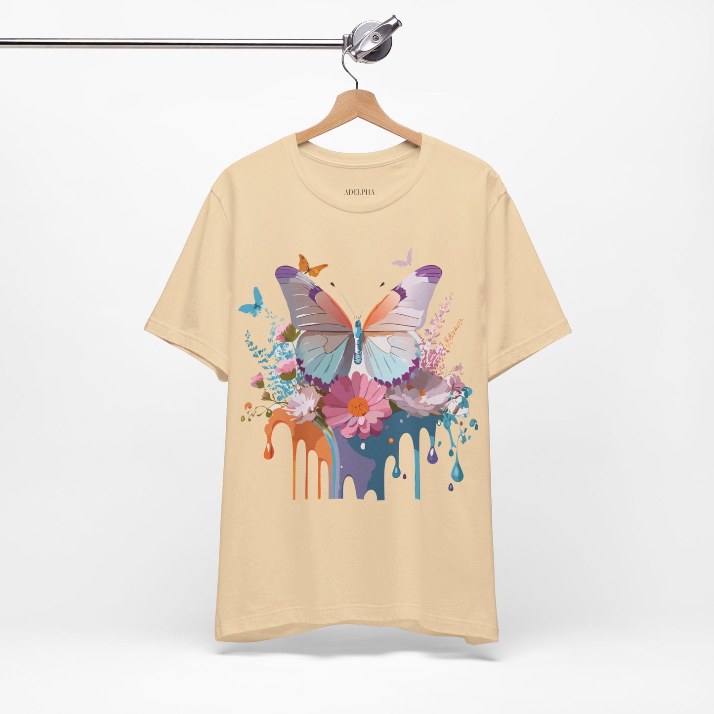 T-shirt en coton naturel avec papillon