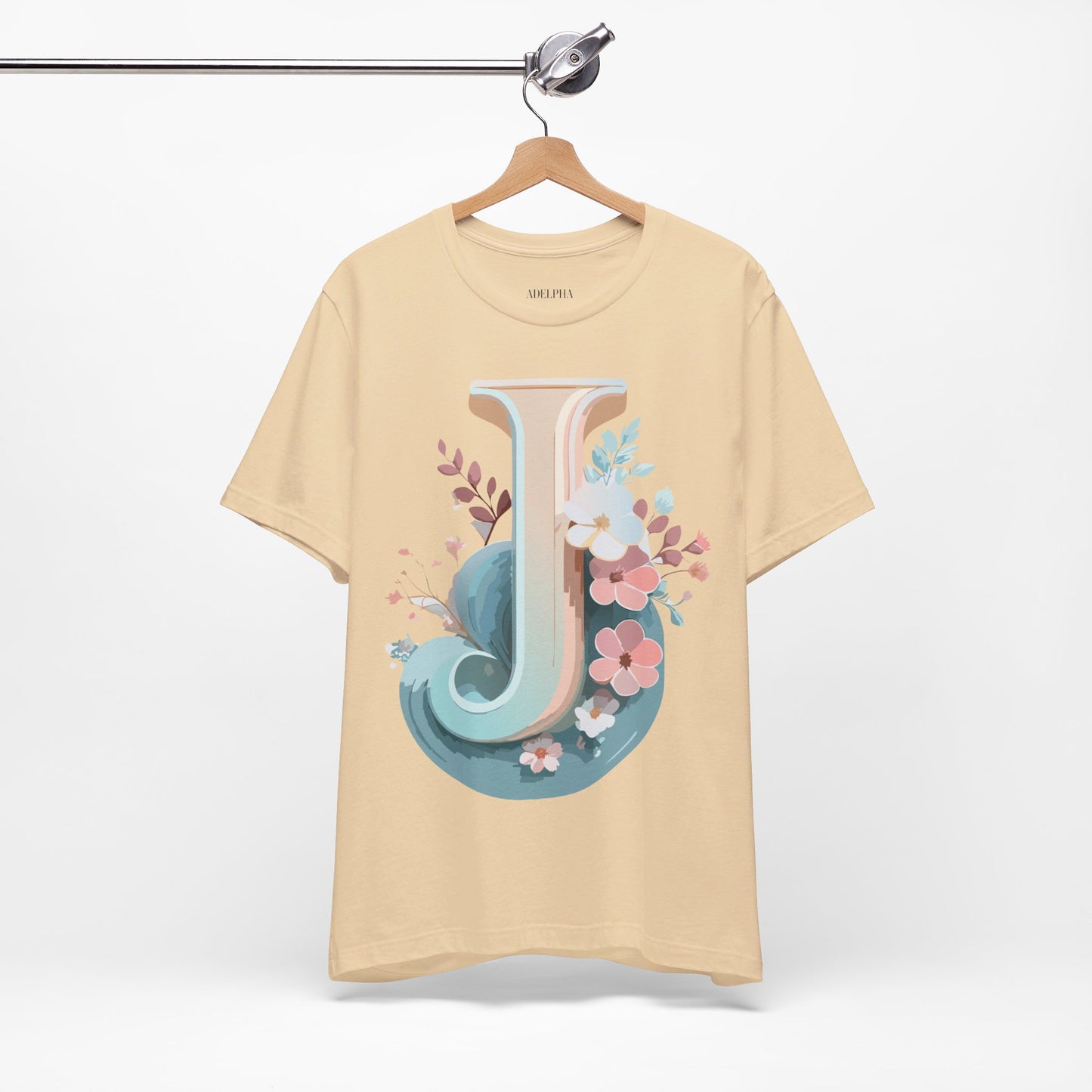 Natural Cotton Tee Shirt - Letters Collection - J