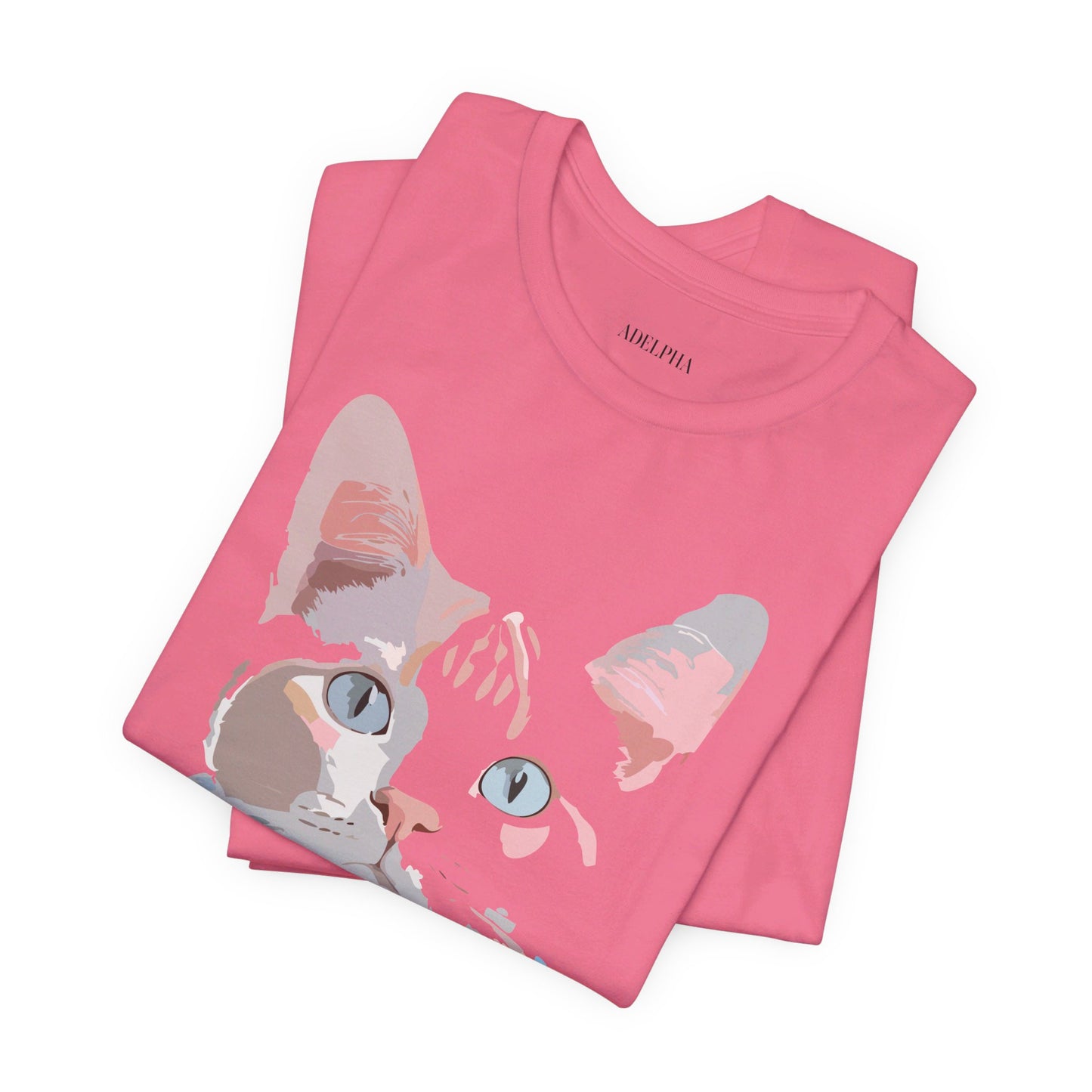 Natural Cotton Tee Shirt with Cat