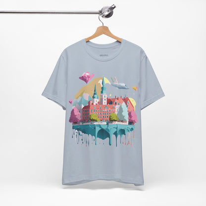 Natural Cotton Tee Shirt - Beautiful Places Collection - Warnemünde and Rostock - Germany Printify