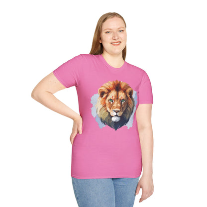 Lion Shirt Unisex Animal Tee Softstyle Gildan 64000 100 Percent Ring Spun Cotton