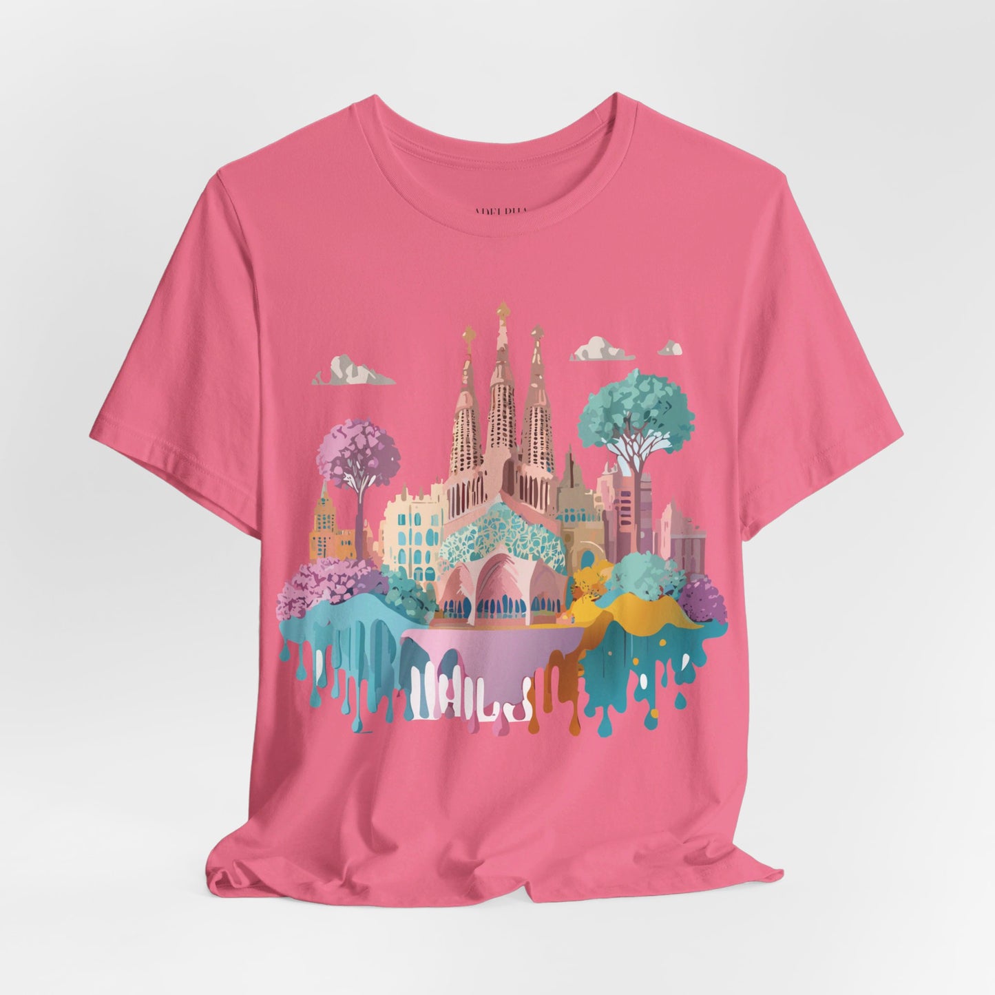 Natural Cotton Tee Shirt - Beautiful Places Collection - Barcelona