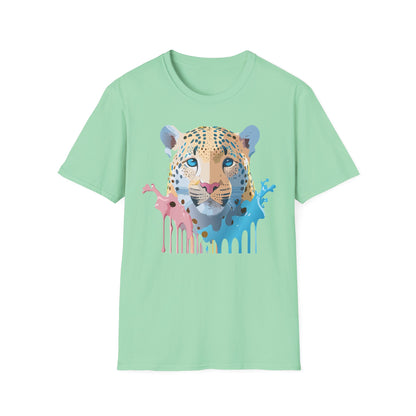 Unisex Cheetah Print Gildan Softstyle 64000 Short Sleeve T Shirt