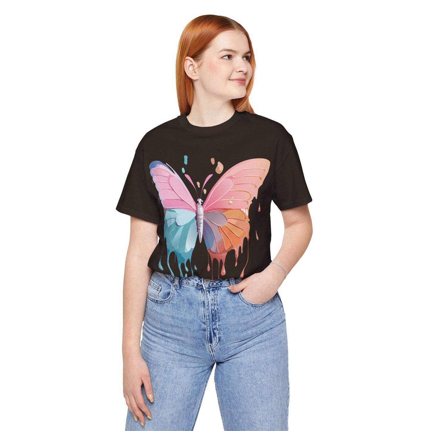 T-Shirt aus natürlicher Baumwolle mit Schmetterling