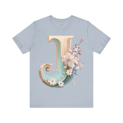 Natural Cotton Tee Shirt - Letters Collection - J Printify