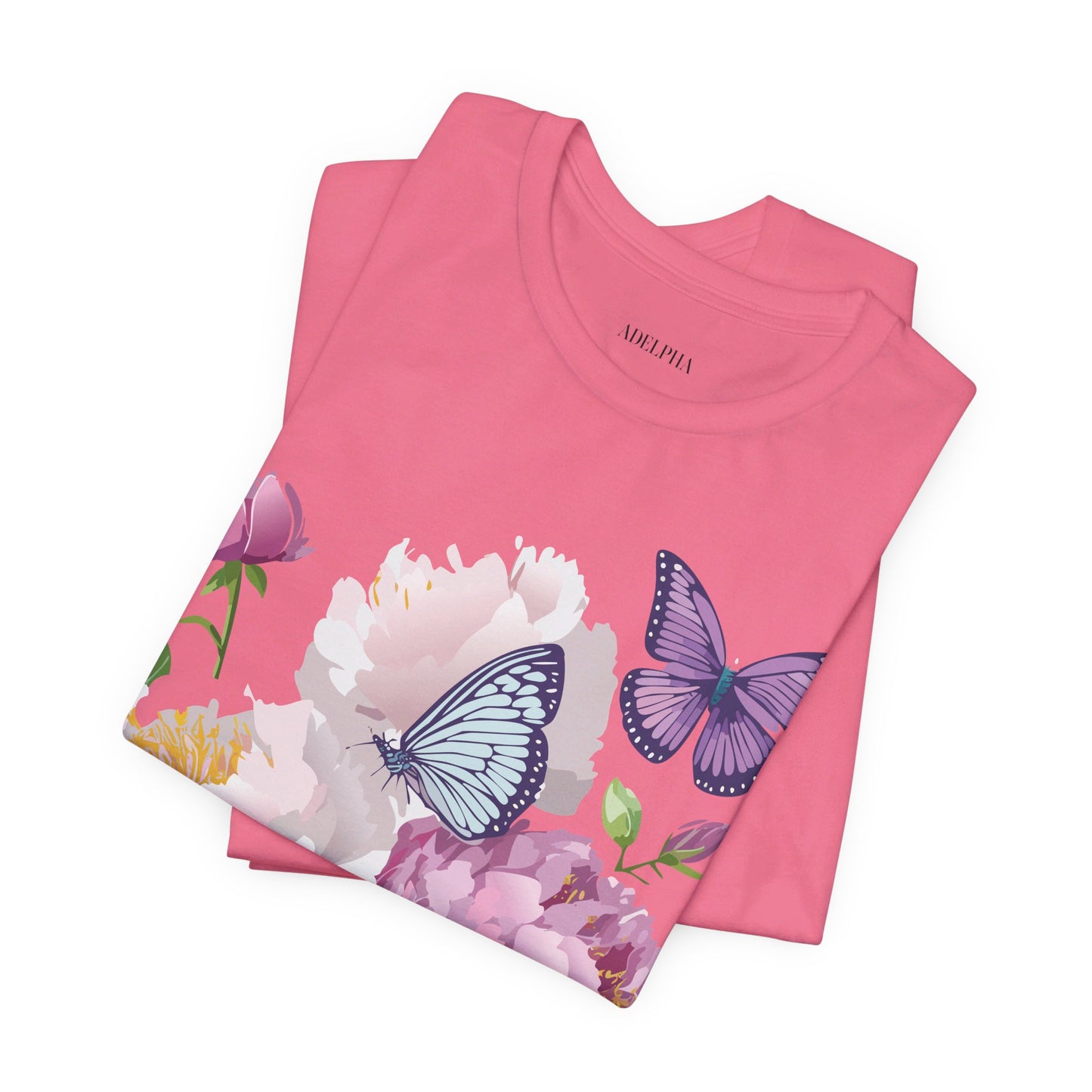 T-shirt en coton naturel avec fleurs