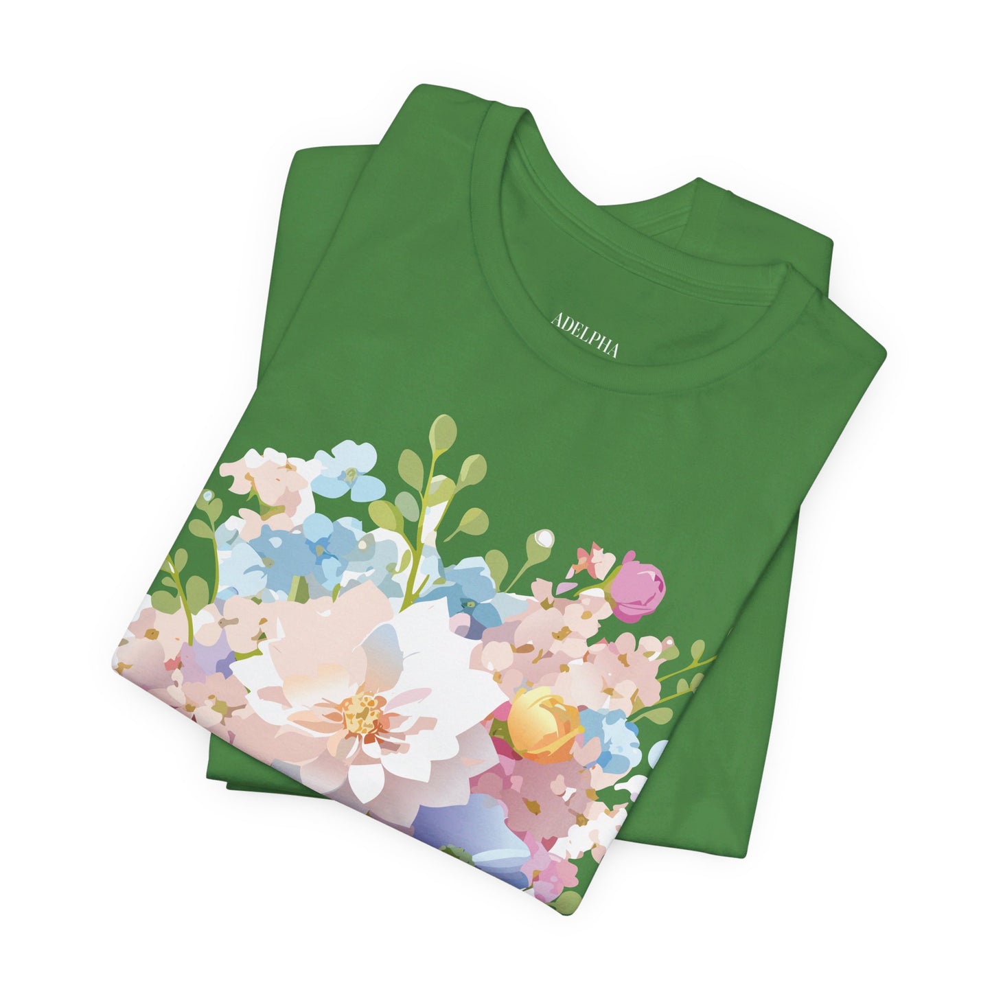 T-shirt en coton naturel avec fleurs