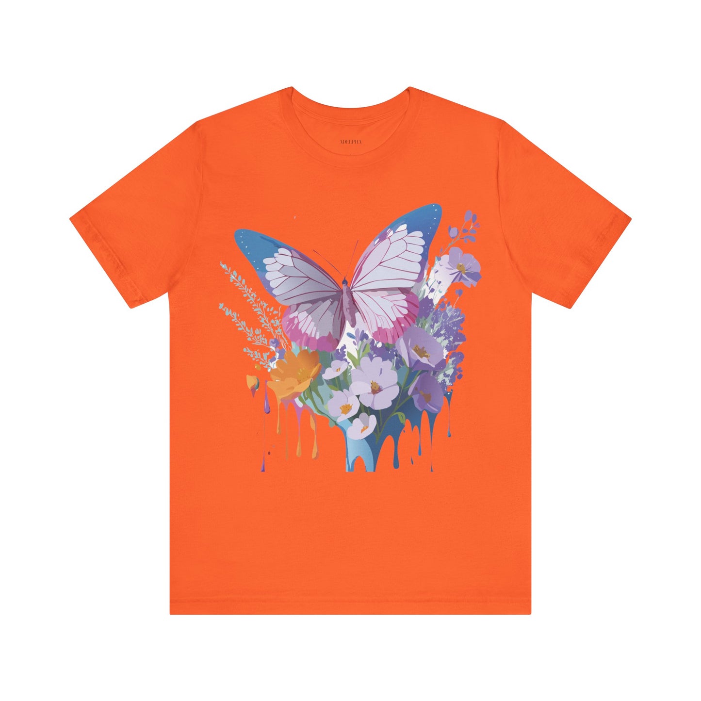 Natural Cotton Tee Shirt with Butterfly