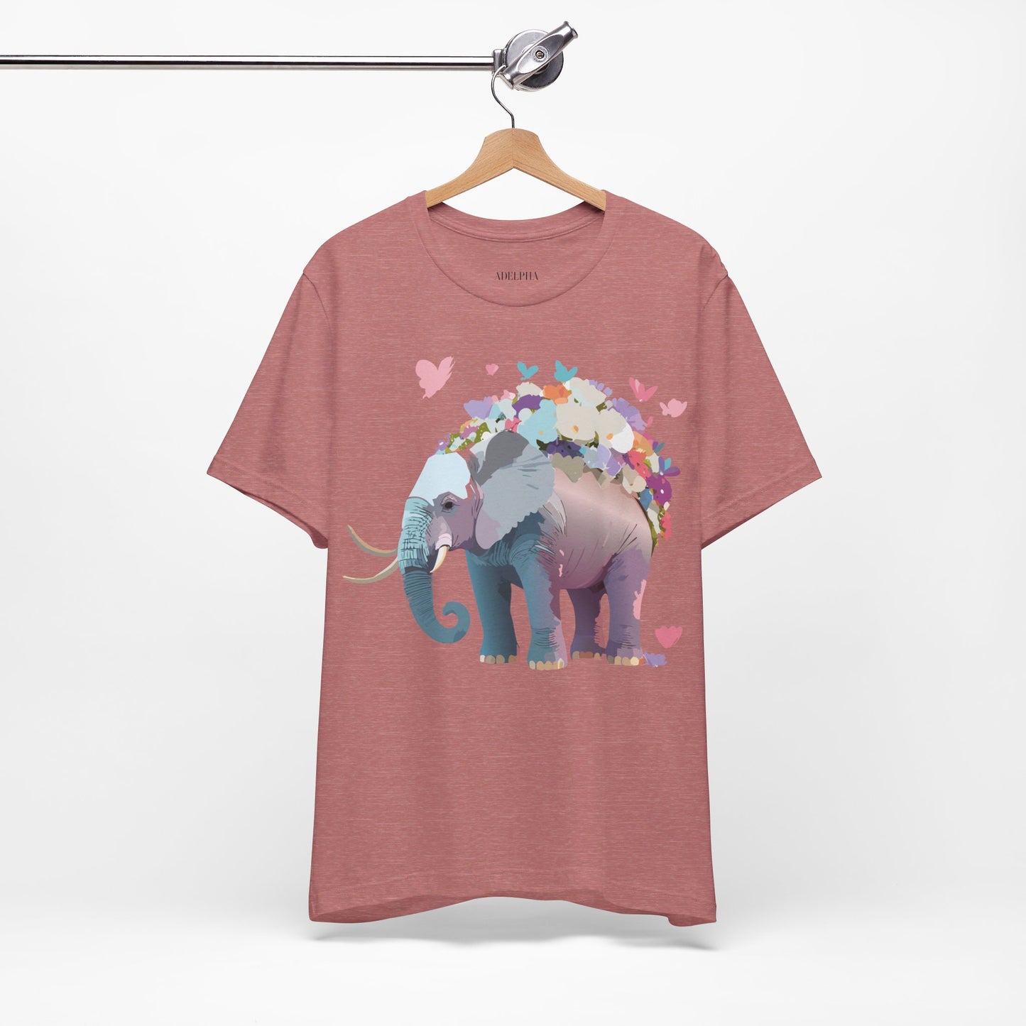 T-shirt en coton naturel avec motif éléphant