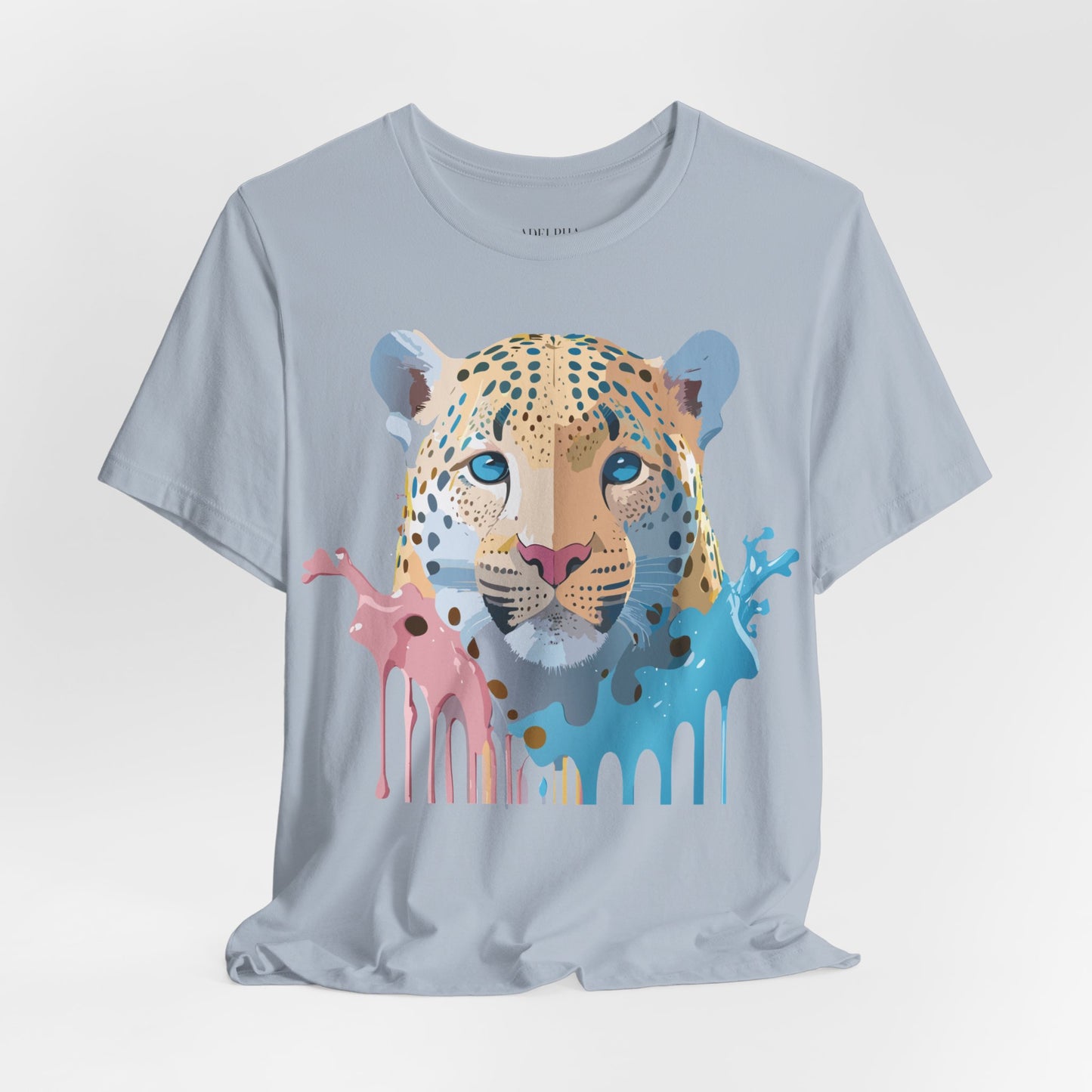 Natural Cotton Tee Shirt with Cheetah