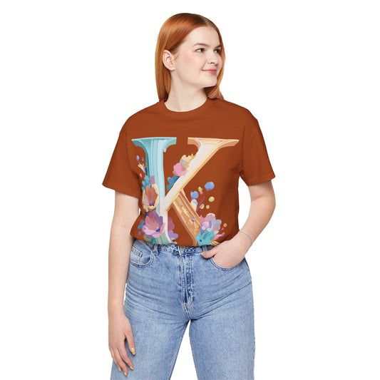 Natural Cotton Tee Shirt - Letters Collection - K Printify