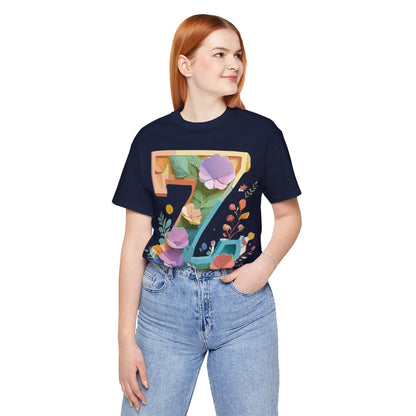 Natural Cotton Tee Shirt - Letters Collection - Z Printify
