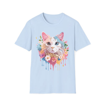 Cat Shirt Unisex Softstyle Tee 100 Percent Ring Spun Cotton Kitten Tee