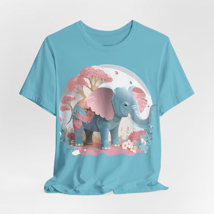 Natural Cotton Tee Shirt with Elephant Printify