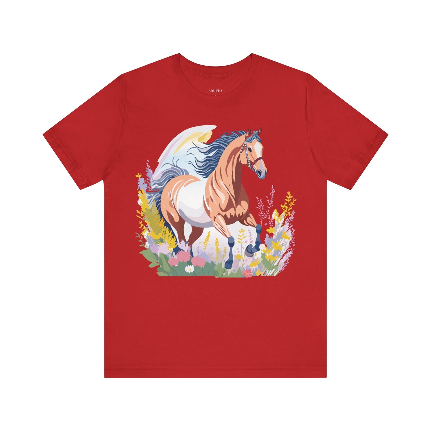 Natural Cotton Tee Shirt with Horse