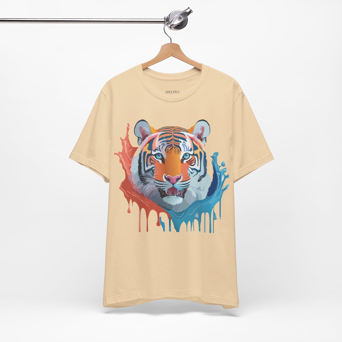 Natural Cotton Tee Shirt with Tiger