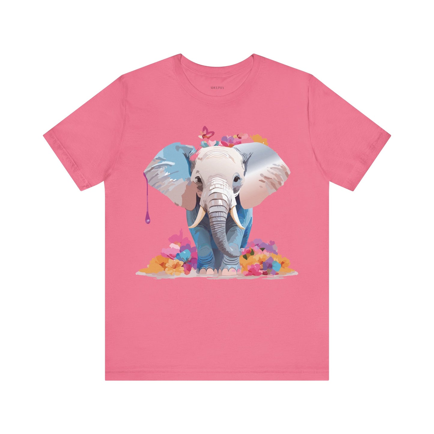 T-shirt en coton naturel avec motif éléphant