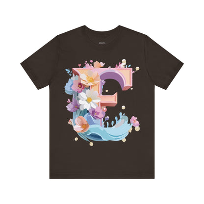 Natural Cotton Tee Shirt - Letters Collection - E Printify