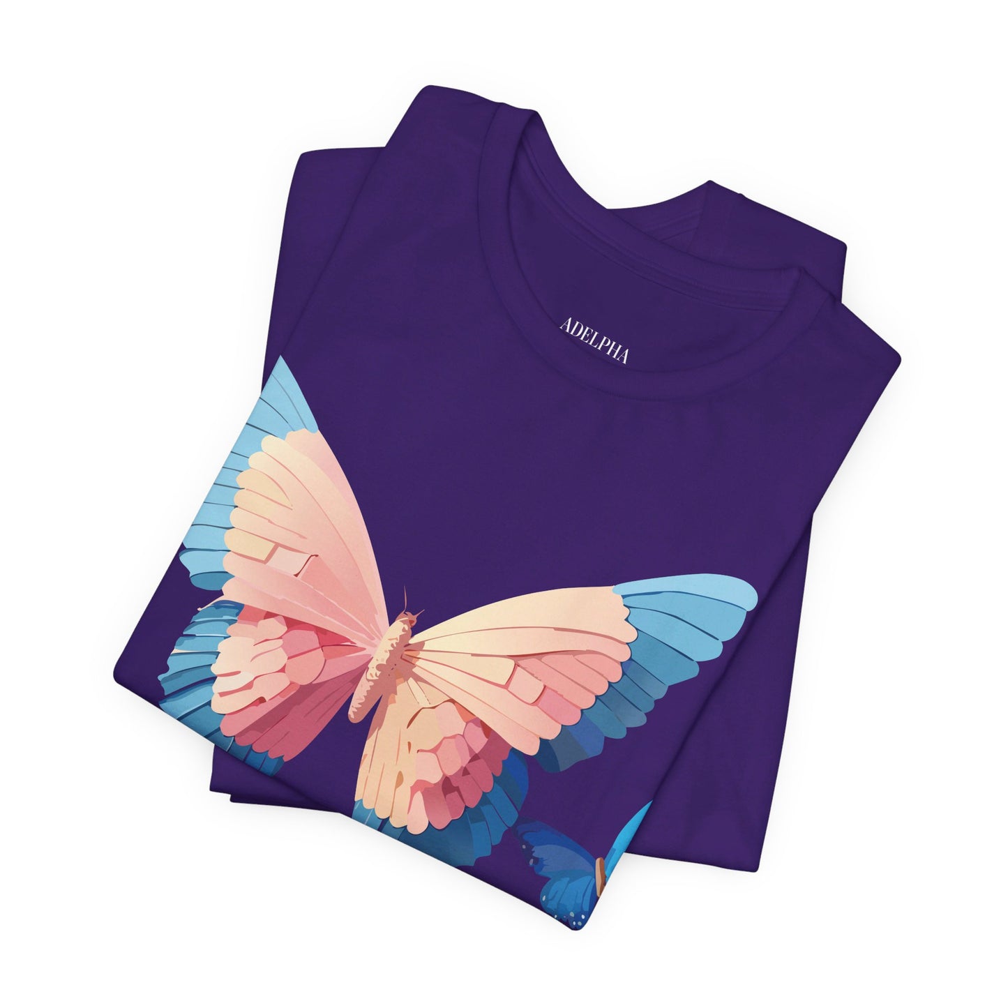 Natural Cotton Tee Shirt with Butterfly