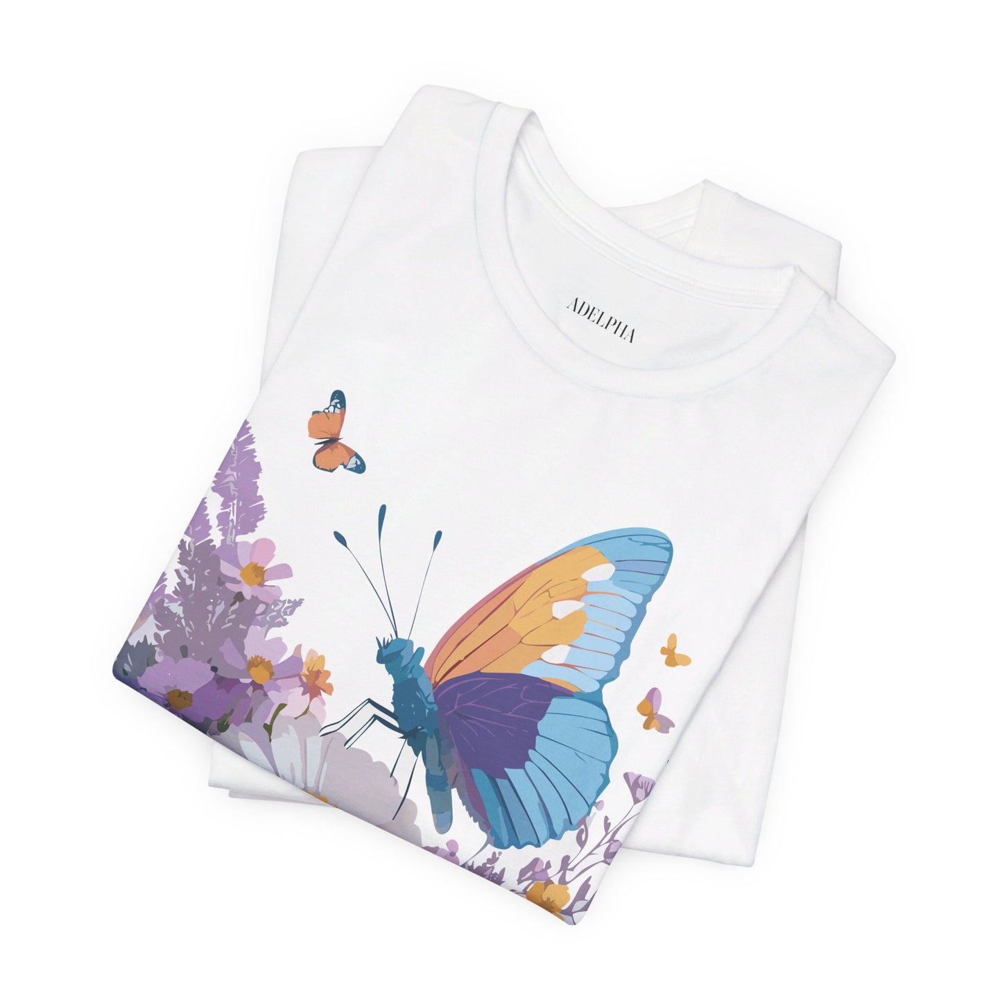 T-Shirt aus natürlicher Baumwolle mit Schmetterling