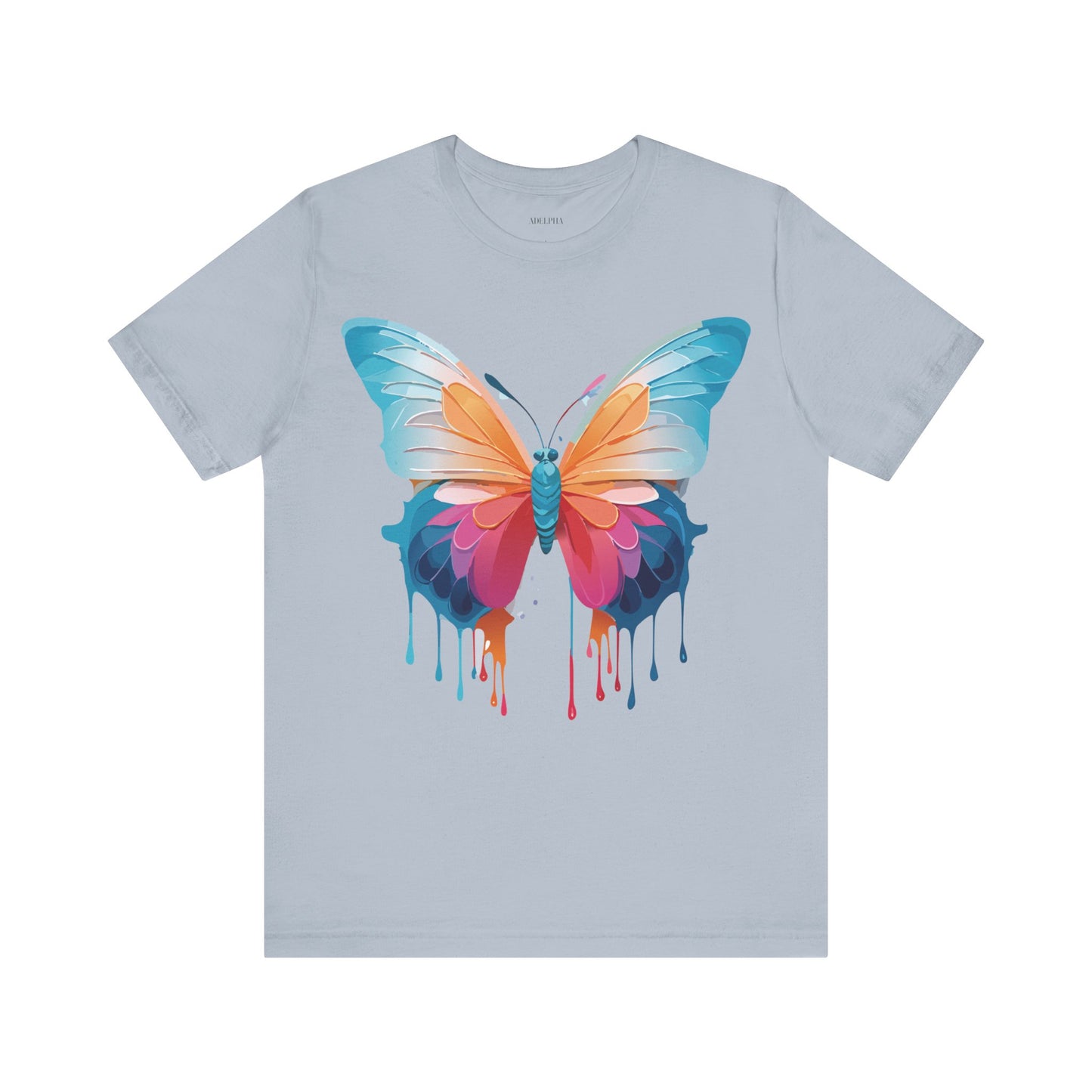 Natural Cotton Tee Shirt with Butterfly