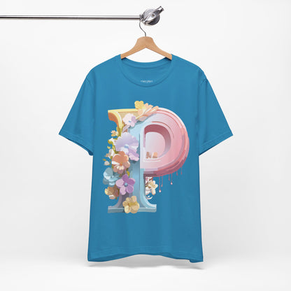 Natural Cotton Tee Shirt - Letters Collection - P Printify