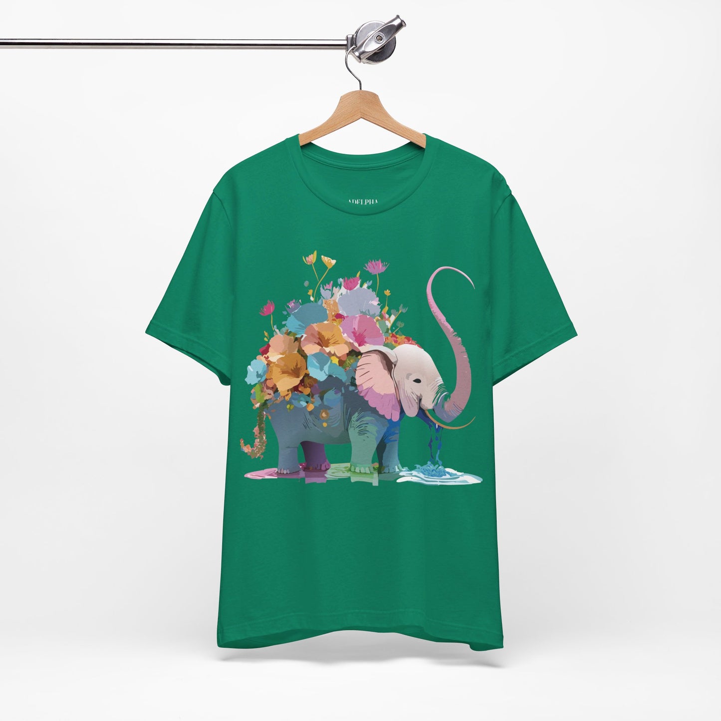 T-shirt en coton naturel avec motif éléphant