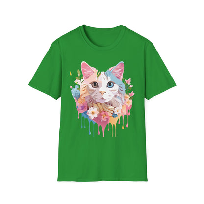 Cat Shirt Unisex Softstyle Tee 100 Percent Ring Spun Cotton Kitten Tee