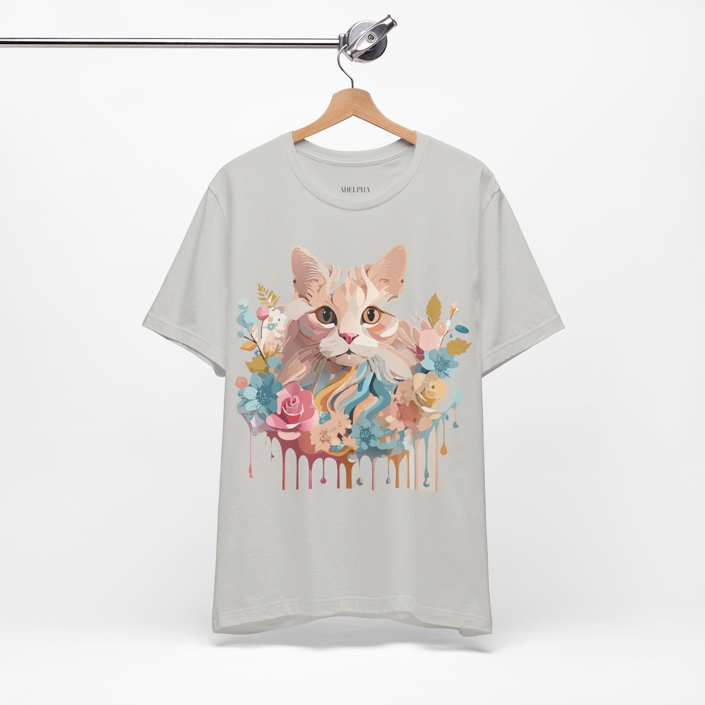 Natural Cotton Tee Shirt with Cat