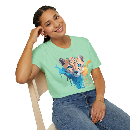 Unisex Cheetah Print Tee Softstyle Gildan 64000 Ring Spun Cotton Tee